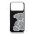 Brokatowe etui ochronne z motywem misia do iPhone 17 Pro Max / 18 Pro Max Teddy Bear – Srebrne