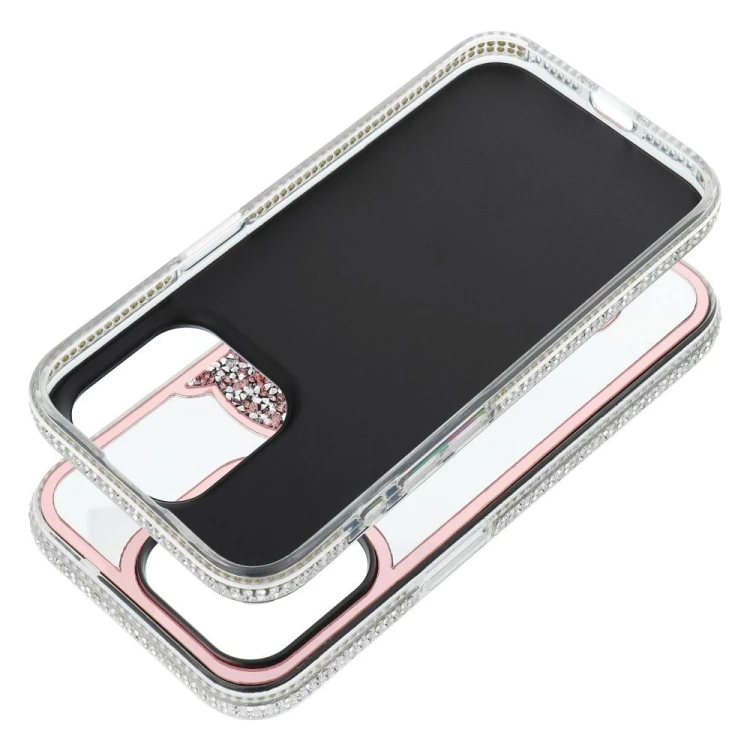 Brokatowe etui ochronne z motywem misia do iPhone 17 Pro Max / 18 Pro Max Teddy Bear – Różowe