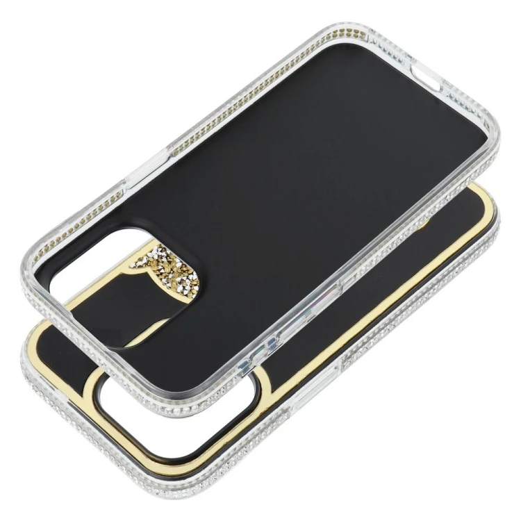 Brokatowe etui ochronne z motywem misia do iPhone 17 Pro Max / 18 Pro Max Teddy Bear – Złote