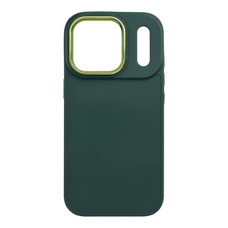 Matowe etui ochronne do iPhone 17 Pro / 18 Pro Frame z galwanizowaną ramką aparatu – Zielone