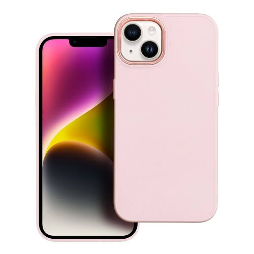 Matowe etui ochronne do iPhone 17 Pro / 18 Pro Frame z galwanizowaną ramką aparatu – Pudrowy Róż