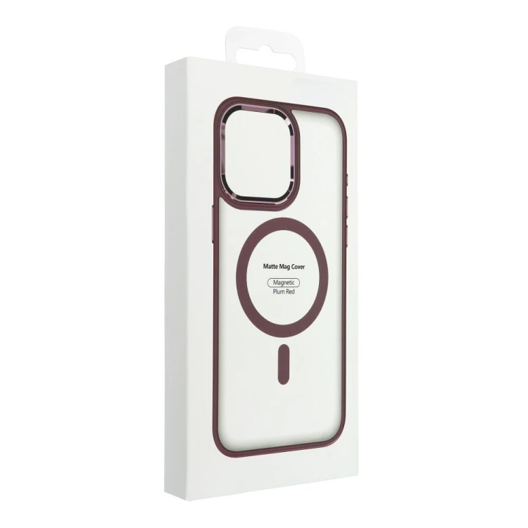 Półprzezroczyste matowe etui do iPhone 17 Pro / 18 Pro Matte Mag Cover zgodne z MagSafe – Czerwone
