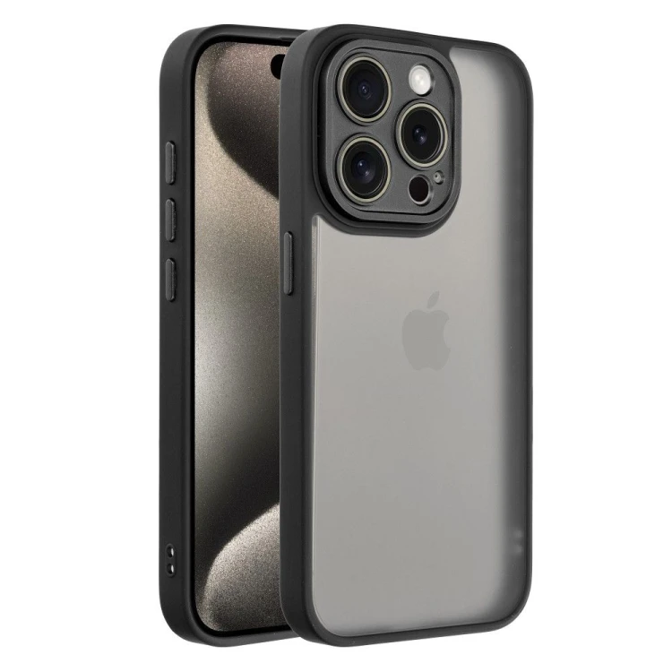 Matowe etui do iPhone 17 Pro / 18 Pro Variete z pełną zabudową aparatu i szkiełkami na obiektywy – Czarne