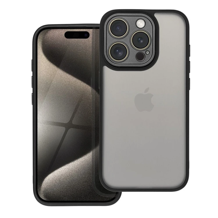 Matowe etui do iPhone 17 Pro / 18 Pro Variete z pełną zabudową aparatu i szkiełkami na obiektywy – Czarne