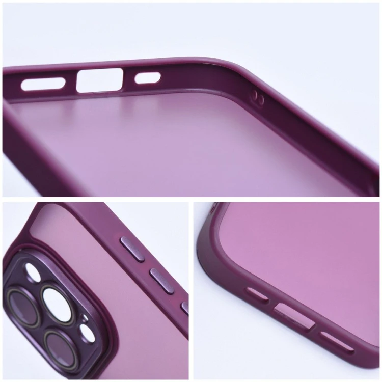 Matowe etui do iPhone 17 Pro / 18 Pro Variete z pełną zabudową aparatu i szkiełkami na obiektywy – Purpurowe