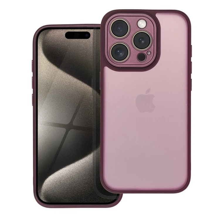 Matowe etui do iPhone 17 Pro / 18 Pro Variete z pełną zabudową aparatu i szkiełkami na obiektywy – Purpurowe