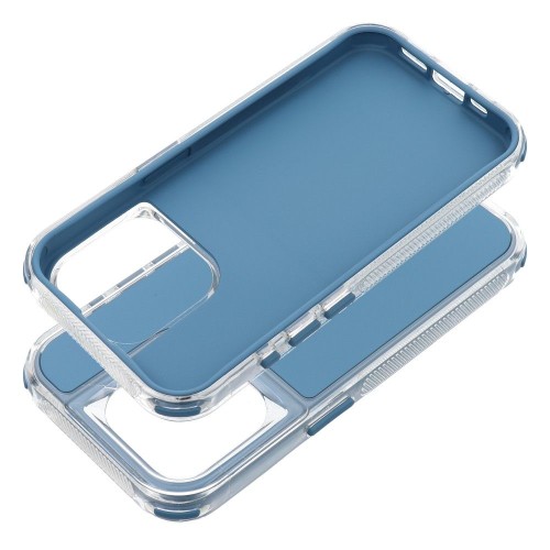 Wielowarstwowe etui ochronne do iPhone 17 Pro / 18 Pro Matrix z przezroczystą ramką – Niebieskie