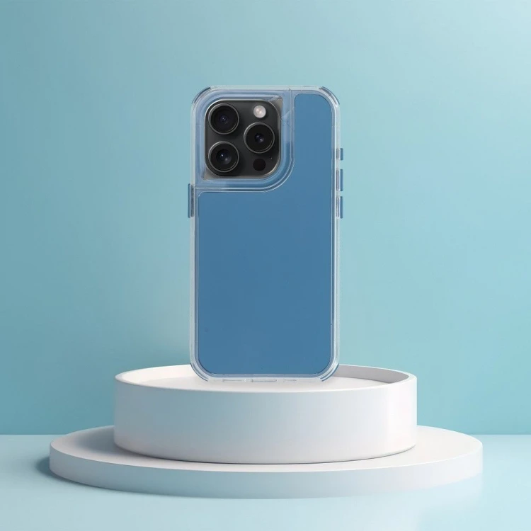 Wielowarstwowe etui ochronne do iPhone 17 Pro / 18 Pro Matrix z przezroczystą ramką – Niebieskie