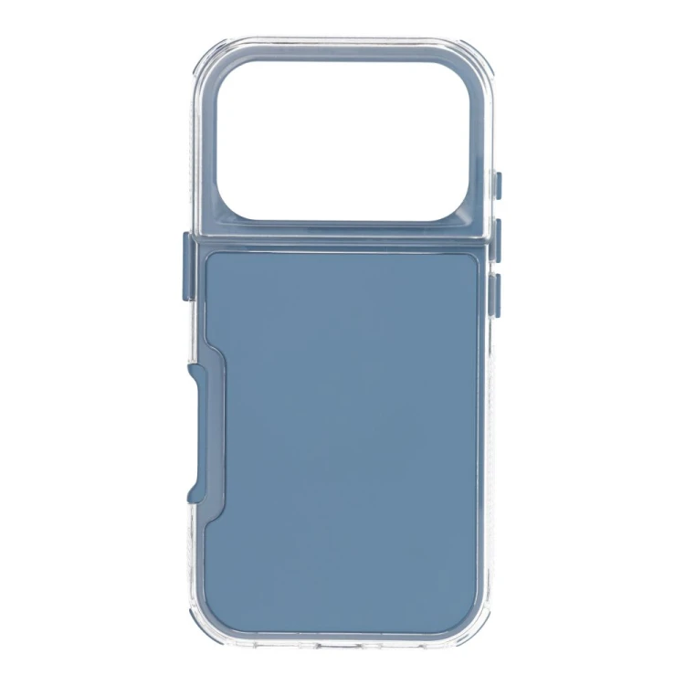 Wielowarstwowe etui ochronne do iPhone 17 Pro / 18 Pro Matrix z przezroczystą ramką – Niebieskie