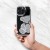 Modne etui ochronne do iPhone 17 Pro / 18 Pro Teddy Bear z błyszczącym wzorem – Srebrne