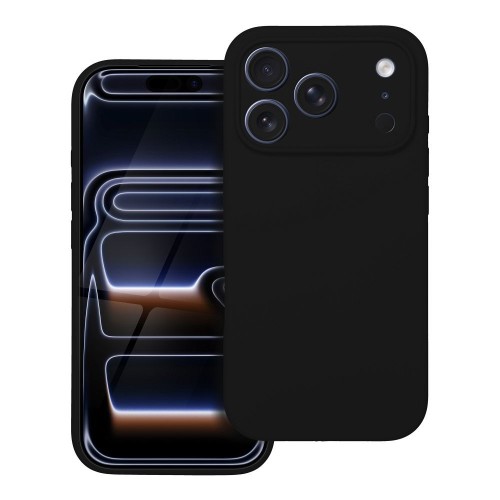 Grube matowe etui silikonowe do iPhone 17 Pro / 18 Pro Silicone 2mm z pełną ochroną aparatu – Czarne