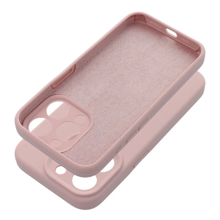 Grube matowe etui silikonowe do iPhone 17 Pro / 18 Pro Silicone 2mm z pełną ochroną aparatu – Pudrowy Róż