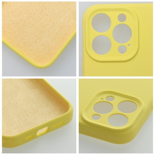 Grube matowe etui silikonowe do iPhone 17 Pro / 18 Pro Silicone 2mm z pełną ochroną aparatu – Żółte