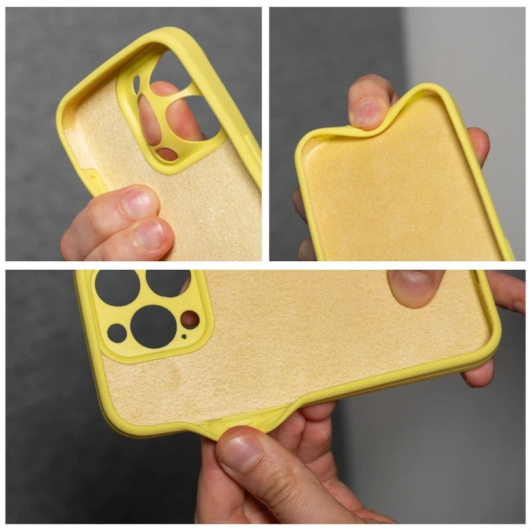 Grube matowe etui silikonowe do iPhone 17 Pro / 18 Pro Silicone 2mm z pełną ochroną aparatu – Żółte