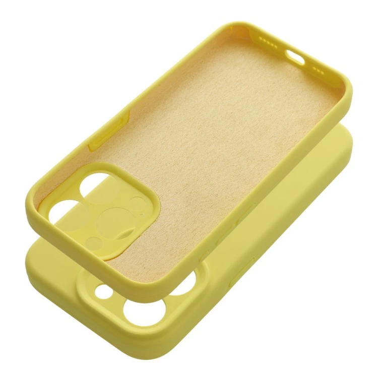 Grube matowe etui silikonowe do iPhone 17 Pro / 18 Pro Silicone 2mm z pełną ochroną aparatu – Żółte