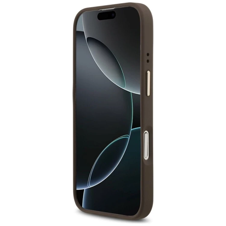 Etui Guess iPhone 17 4G Strass Logo Brązowe - Futerał MagSafe Kryształki