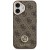 Etui Guess iPhone 17 4G Strass Logo Brązowe - Futerał MagSafe Kryształki
