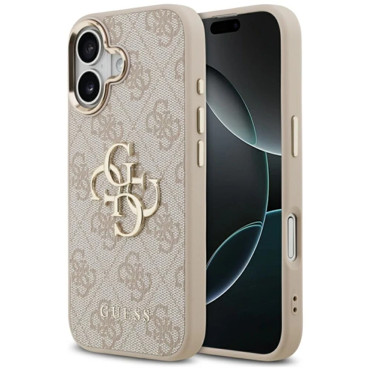 Etui Guess iPhone 17 Big 4G Classic Złoto-Różowe - Futerał MagSafe z Paskiem